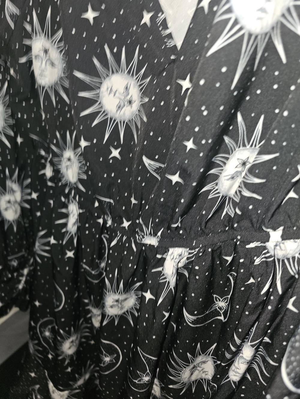 SHEIN Black Dress with White Celestial Print